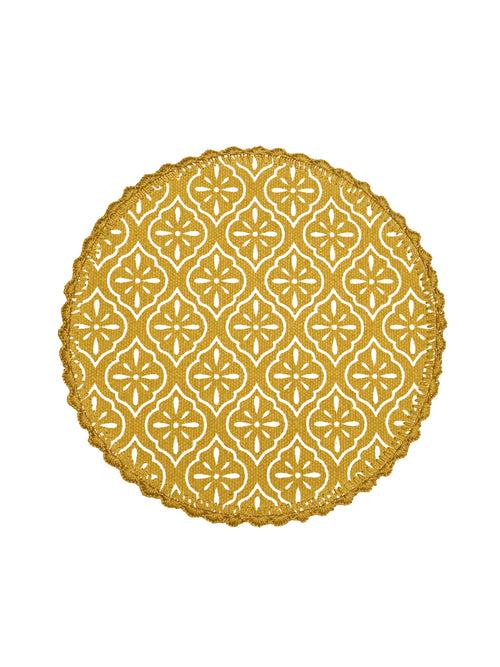 Relief pattern print Antiskid, Crochet Fringe Round Table Mat