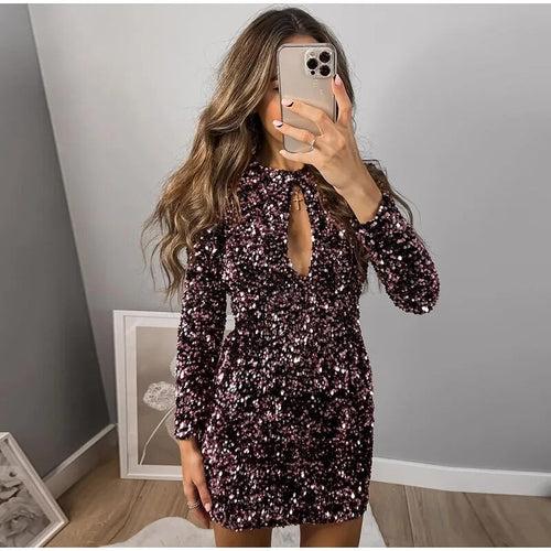 MulBerry Sequined Dress