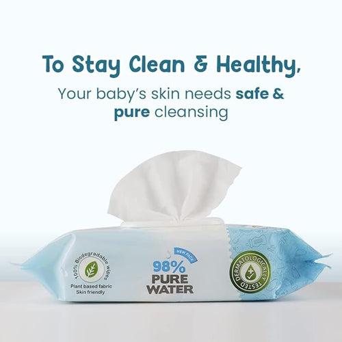 98% Pure Water Baby Wipes - Travel Friendly Pack (15 pcs)