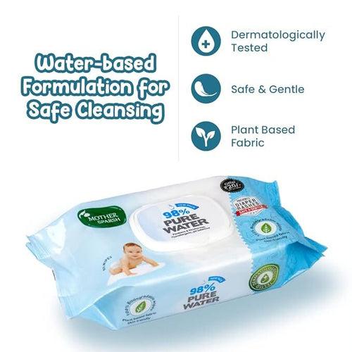 98% Pure Water Baby Wipes - Travel Friendly Pack (15 pcs)