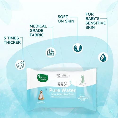 99% Pure Water Unscented Baby Wipes - Travel Pack (10 pcs)