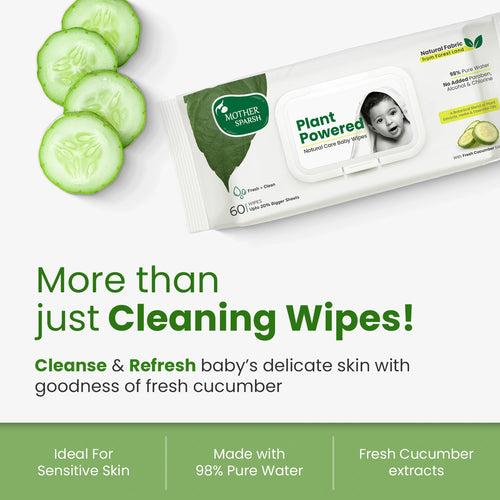 Plant Powered Baby Wipes - Cucumber - Supersaver Pack (3 X 60 pcs)