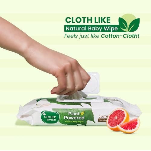 Plant Powered Baby Wipes - Natural Grapefruit Extract (60 pcs)