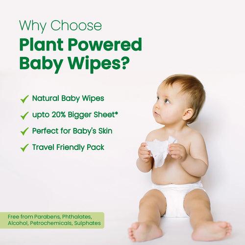Plant Powered Baby Wipes - Natural Grapefruit Extract (60 pcs)