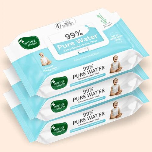 99% Pure Water Unscented Baby Wipes - Super Saver Pack (72 pcs)