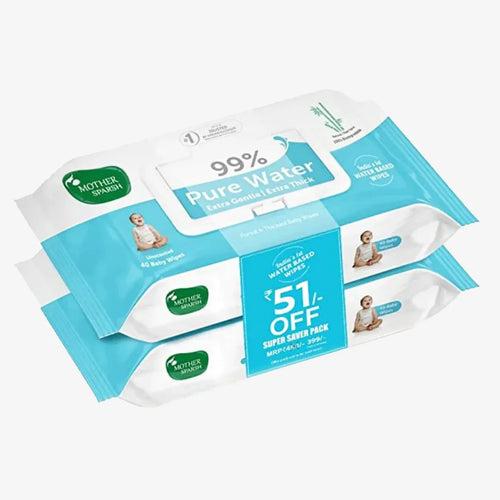 99% Pure Water Unscented Baby Wipes - Saver Pack (2x40 pcs)