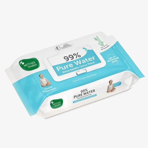 99% Pure Water Unscented Baby Wipes - Medical Grade Fabric (40 pcs)