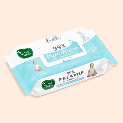 99% Pure Water Unscented Baby Wipes - Medical Grade Fabric (72 pcs)