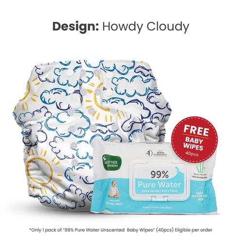 Plant Powered Premium Cloth Diaper for Babies - with Super-Zorb™ Soaker Insert (India's 1st Built-In Booster Pad) for 2X Ultra Absorption