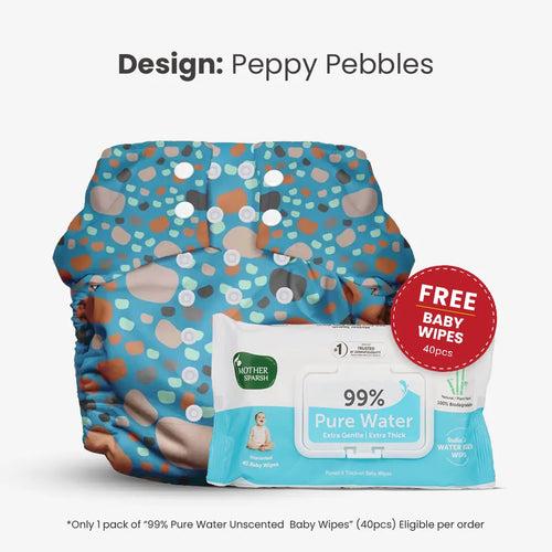 Plant Powered Premium Cloth Diaper for Babies-Pebby pebbles