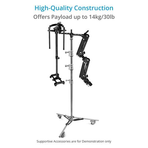 Proaim Baby 5/8” Jr. Triple Riser Roller Stand w Wheels for Studio, Photography | Max. Height: 12.2 Feet