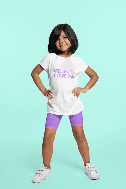 Darling I love Me Printed White Kids T-shirts