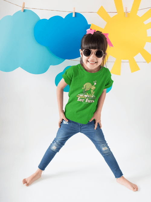 Make Time For Fun Printed Flag Green Kids T-shirts