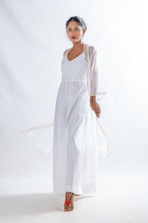 Ember - White Cotton Jumpsuit