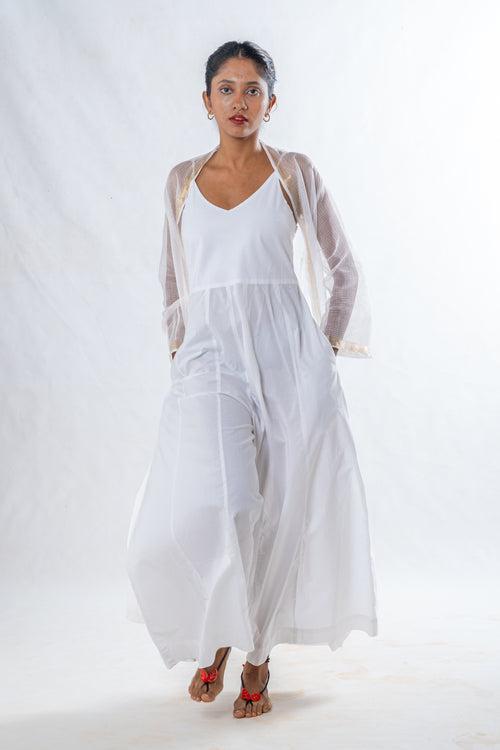 Ember - White Cotton Jumpsuit