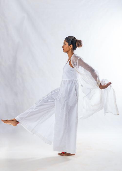 Ember - White Cotton Jumpsuit