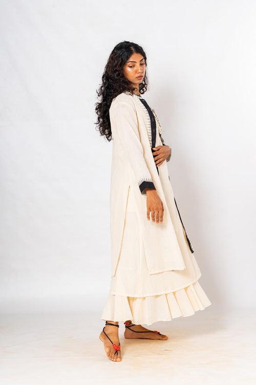 Temple Border khadi with organic mal dress