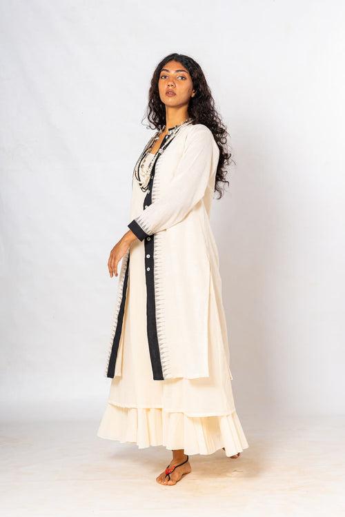 Temple Border khadi with organic mal dress