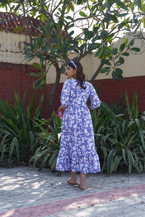 Lavender Rose Floral Dress