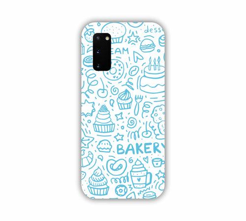 Sky Blue Bakery Icons Design Samsung S20 Mobile Case