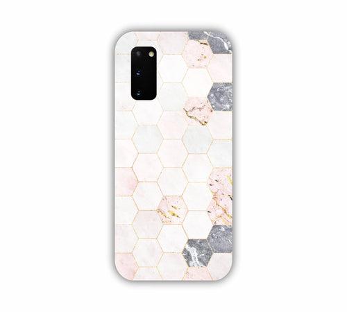 Cream Geometric Marble Texture Design Samsung S20 Mobile Case