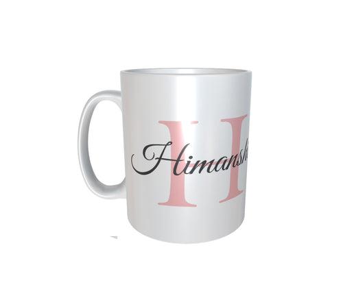 Personalised & Customised Alphabet H Name White Mug