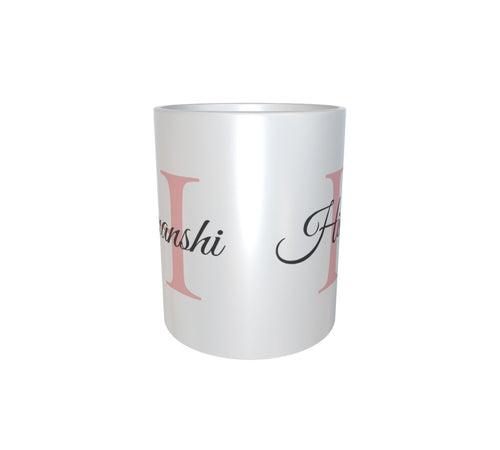 Personalised & Customised Alphabet H Name White Mug