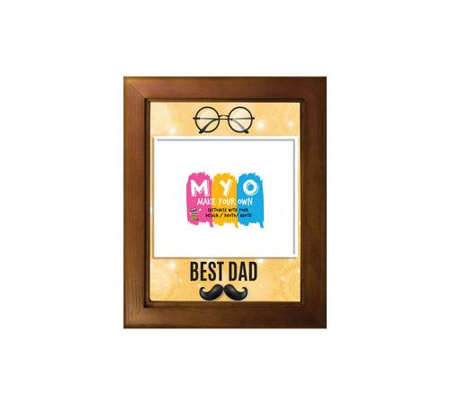 Personalised and Customised Best Dad Ceramic Tile With Wooden Frame