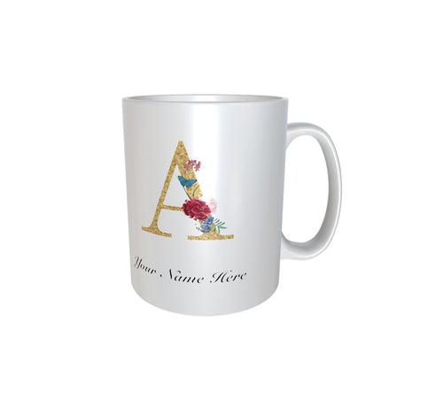 Glitter Alphabet White Mug