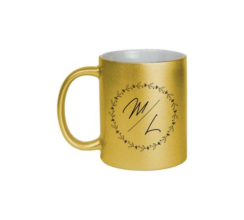 Couple name Initial Golden Mug