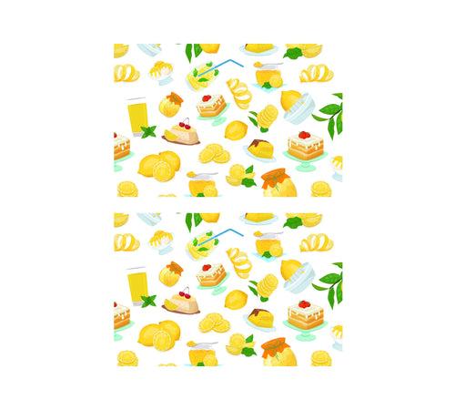 Set of 2 Lemon Fruits Food Pattern MDF Table Mat