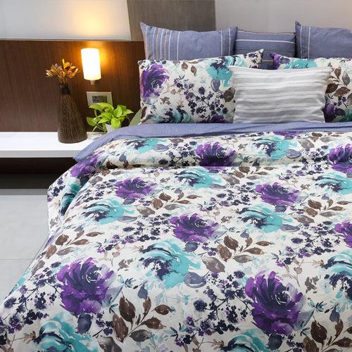 Duvet Cover - 254TC Peonies Wisteria Purple Collection