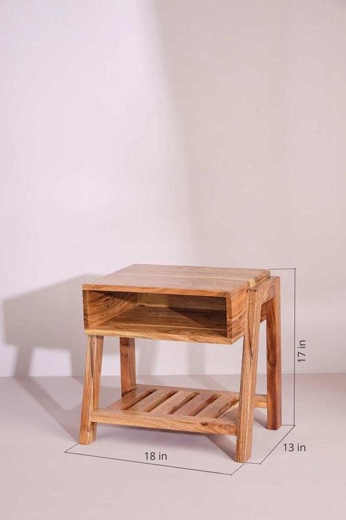 Holle Acacia Wood Bedside Table