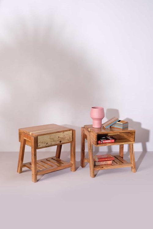 Holle Acacia Wood Bedside Table