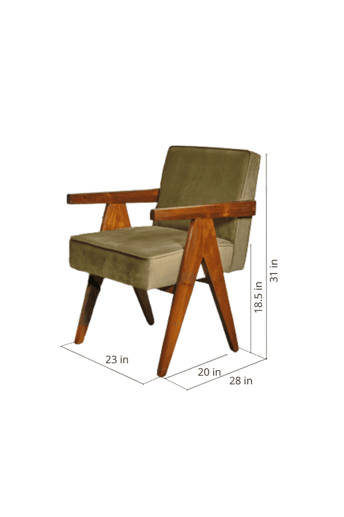 Civic Teak Wood Accent Chair