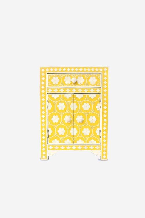 Inlay Yellow Bedside Table