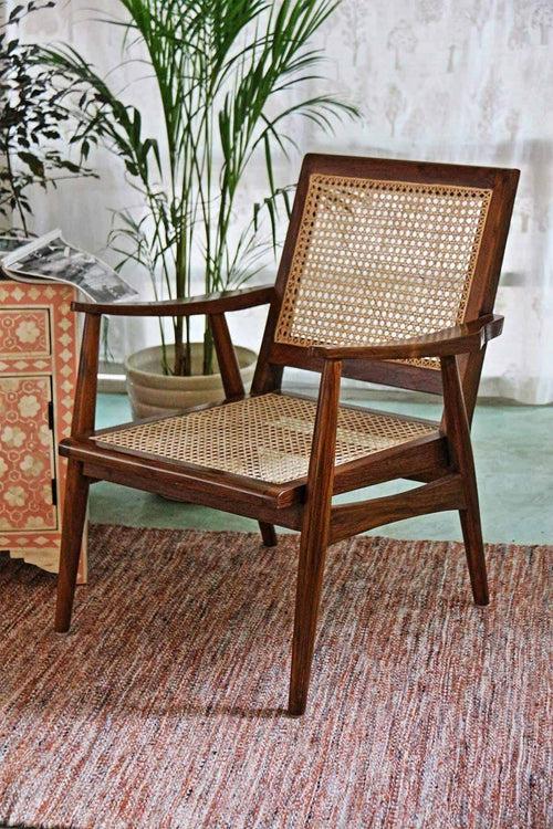 Sinni Teak Wood And Wicker Armchair