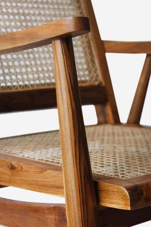 Sinni Teak Wood And Wicker Armchair