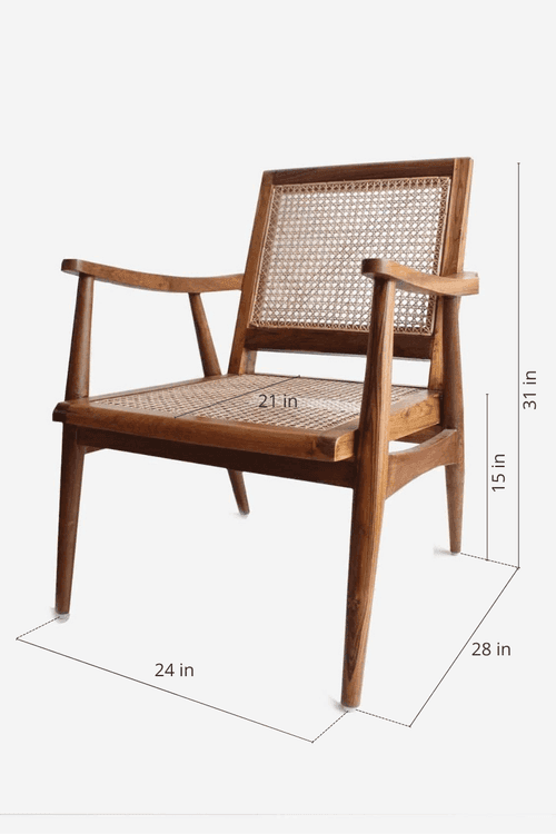 Sinni Teak Wood And Wicker Armchair