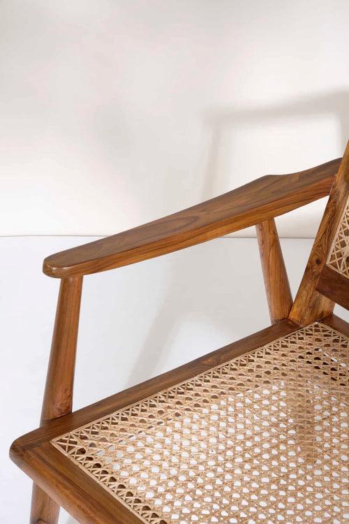 Sinni Teak Wood And Wicker Armchair