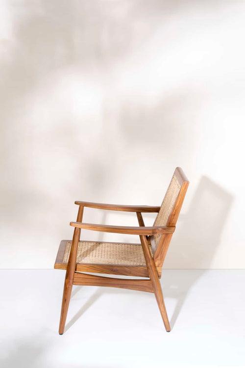 Sinni Teak Wood And Wicker Armchair