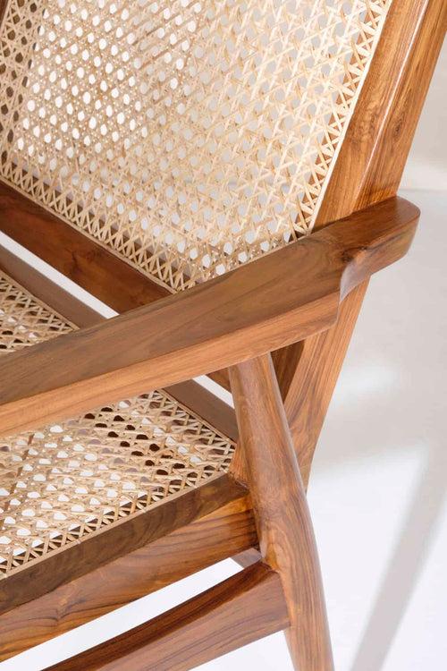 Sinni Teak Wood And Wicker Armchair