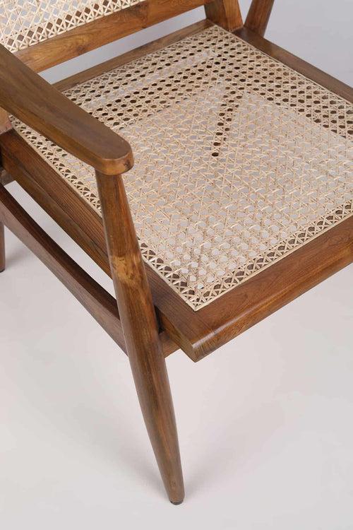 Sinni Teak Wood And Wicker Armchair