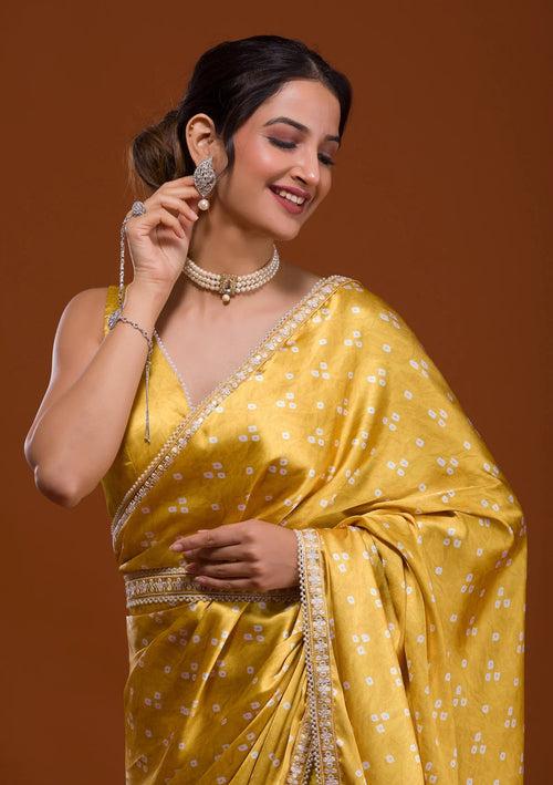 Bandhani Satin Saree