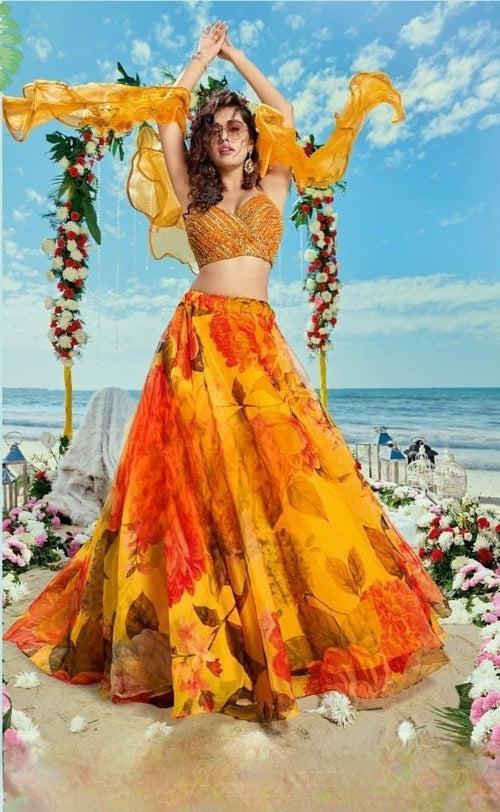 Tissue Readymade Lehenga Choli