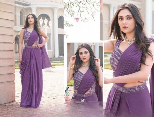 Pure Georgette Readymade Designer Saree