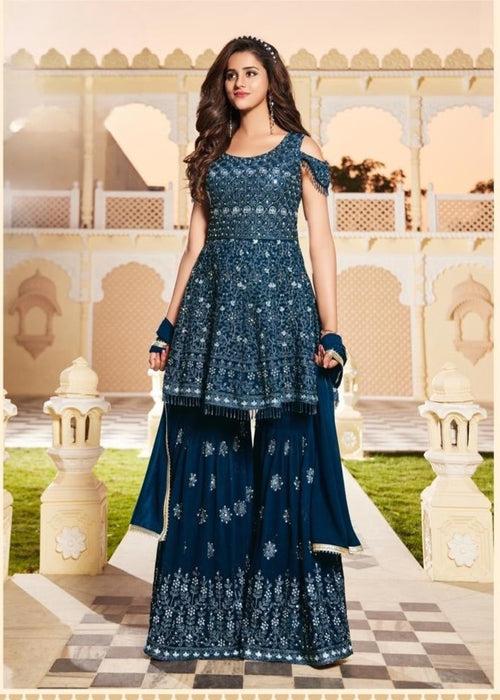 Dori Embroidered Sharara Suit