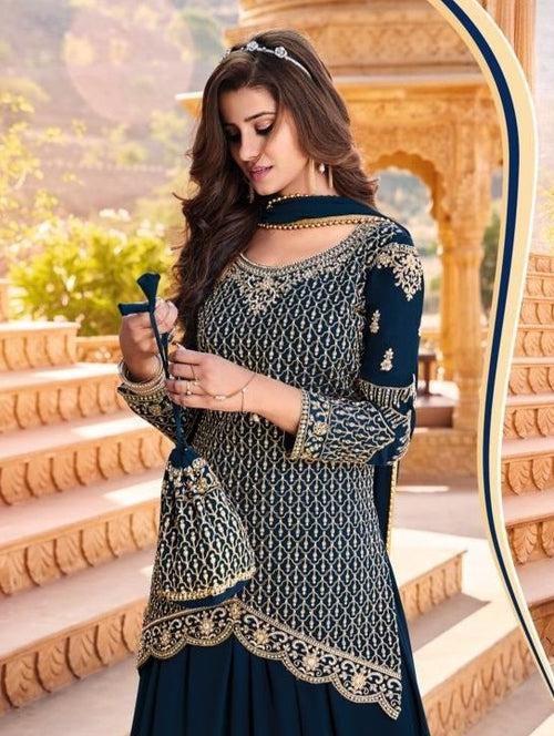 Zari Work Kameez With Skirt