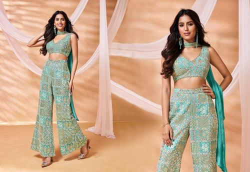 Silk Choli Plazo Suit