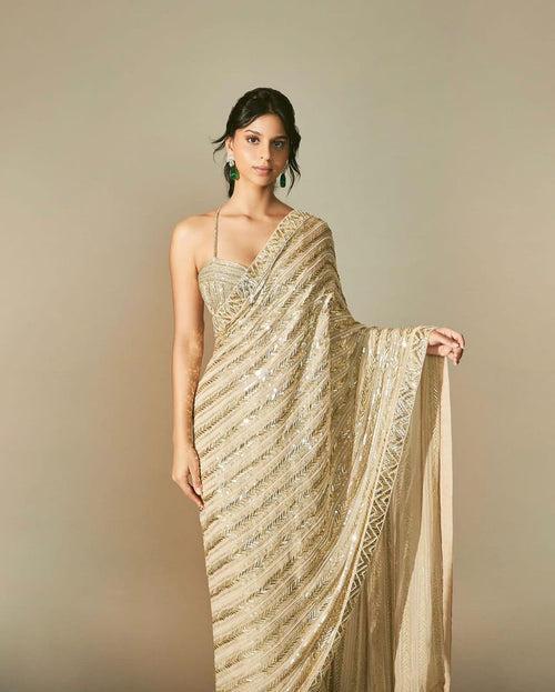 Fox Georgette Designer Sequence Saree